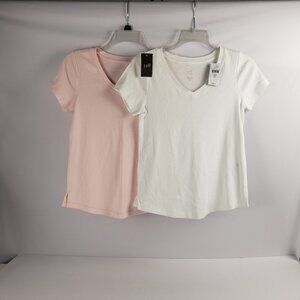 J Jill XS Petite TShirts (2) Pink White Womens Stretch Cotton NWT
